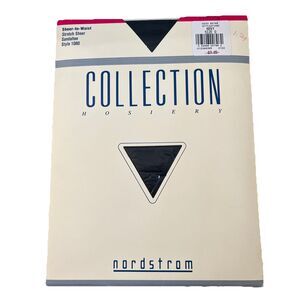NWT Nordstrom Hosiery Style 1080 Sz D  Sheer To Waist Leg Navy Stretch